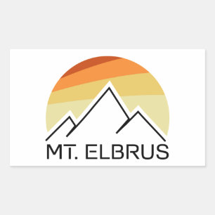 Elbrus Ryssland Retro Rektangulärt Klistermärke