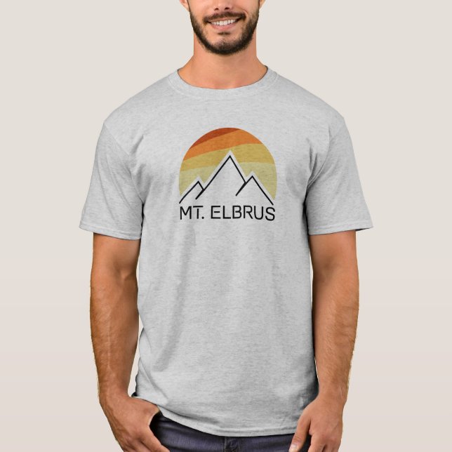 Elbrus Ryssland Retro T Shirt (Framsida)