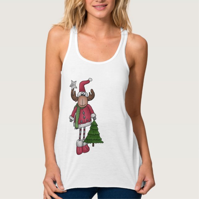 Elch mit Baum  Linne Med Racerback (Framsida)