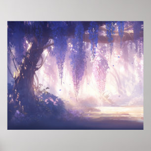 Elchanted Wisteria Forest: Etheral Allover Dangli Poster