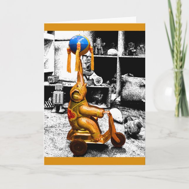 Elchanting Elephant Vintage Leksak Elephant Card Kort (Framsida)