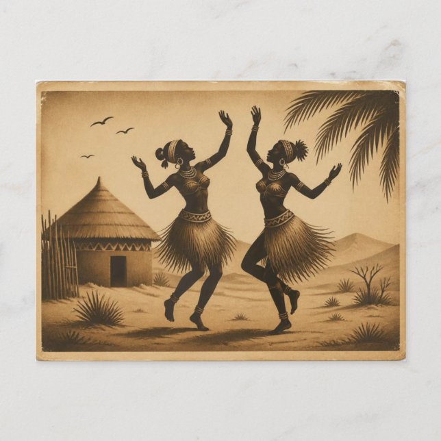 Eld Dans Nassau Bahamas Folklig Konst Vykort (Framsida)