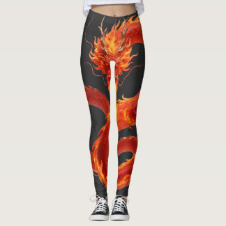 Eld-drake Fantasy Konst Design, Myttisk Varelse Leggings