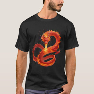 Eld-drake Fantasy Konst Design, Myttisk Varelse T Shirt