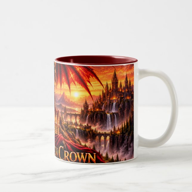 Eld Drake Krona Episk Fantasy Drakemugg Två-Tonad Mugg (Höger)