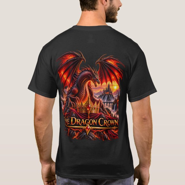 Eld Drake Krona Fantasy Drake T-Shirt (Baksida)
