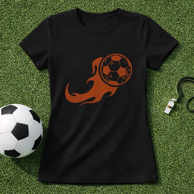 Eld Fotbollsgrafik; Flammande Fotbollsgrafik T Shirt (Skapare uppladdad)