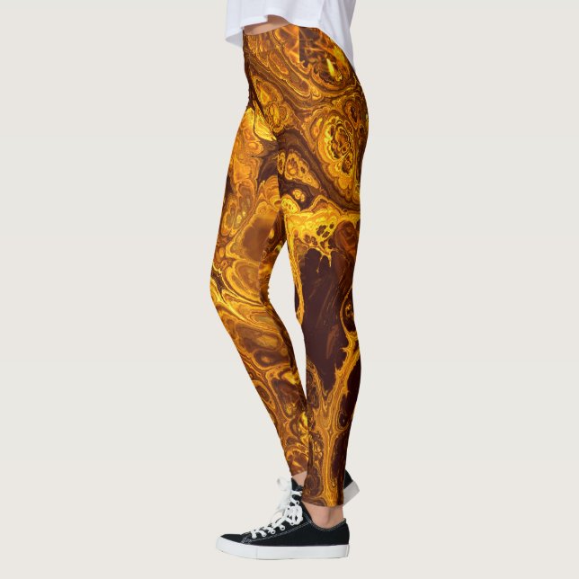 Eld Fraktal konst 1-2 Bildalternativ Leggings (Vänster)