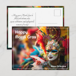 💚💜💛Eld & Guld: Mardi Gras Spektakel Vykort