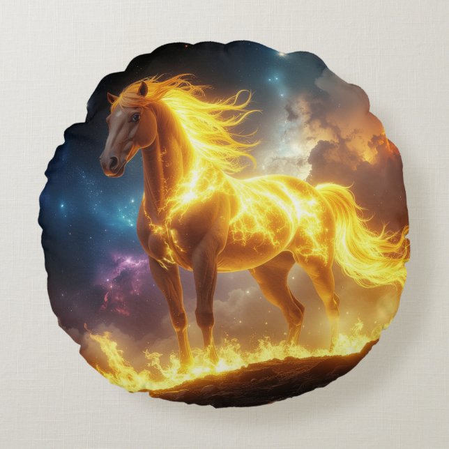 ELD HÄST - 2026 - KINESISK ZODIAC RUND KUDDE (Framsidan)