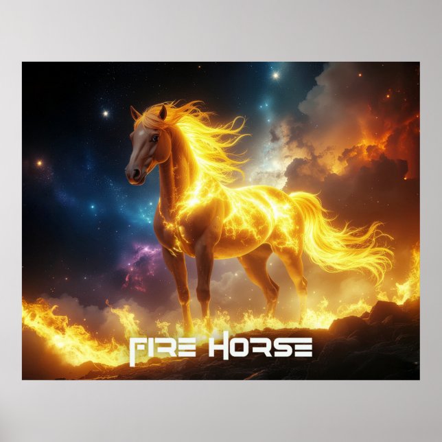 ELD HÄST - 2026 - KINESISKA ZODIAC POSTER (Framsidan)