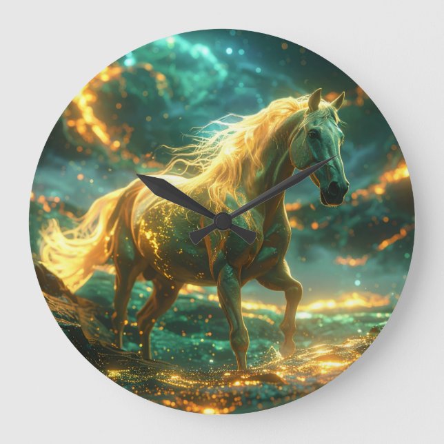 ELD HÄST - KINESISKA ZODIAC -  STOR KLOCKA (Framsida)