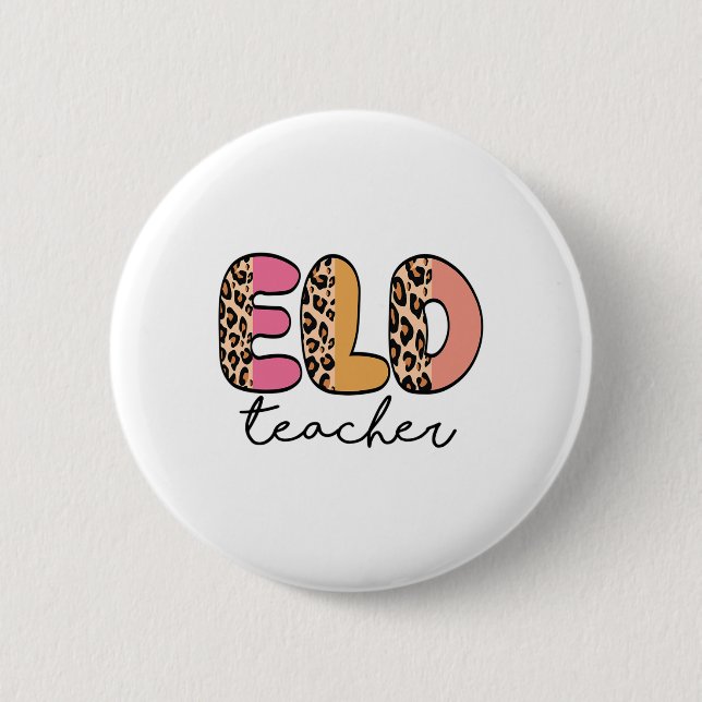 Eld Lärare Retro Leopard Ck Till Skolan  Knapp (Framsida)