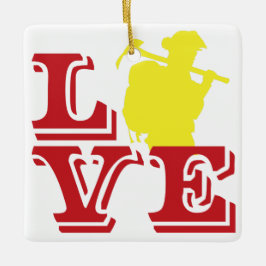 ELD LOVE med Wildland Firefighter [FL15] Julgransprydnad Keramik