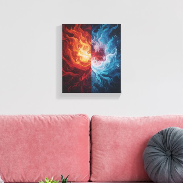 Eld och is Abstrakt Elementär Dualism Konst Canvastryck (Insitu (Vardagsrum))