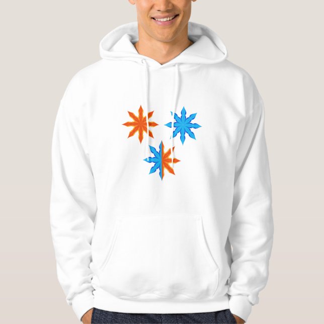Eld och is Åttapunktsstjärnor Hoodie (Framsida)