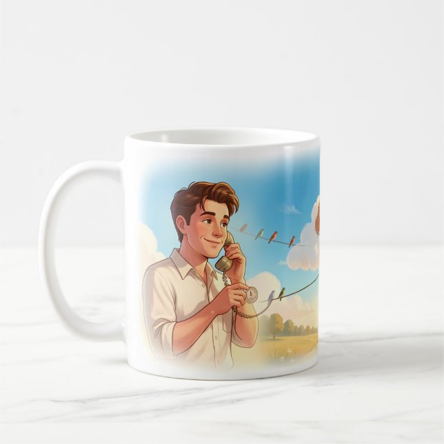 Eld och nåd vid strandmuggen kaffemugg (Vänster)