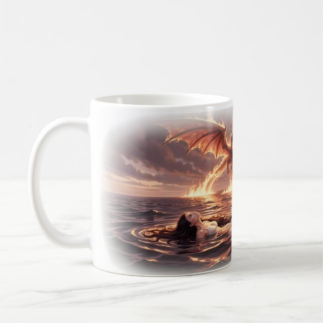 Eld och nåd vid strandmuggen kaffemugg (Vänster)
