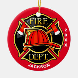 Eld och Rädding Emblem Red Ceramic Ornamic Julgransprydnad Keramik