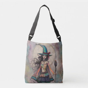 Eld Opal Häxa Fantasykonst Halloween Wicca Axelväska