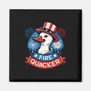 Eld Quacker Rolig Fjärde Juli Anka Patriotisk U Magnet