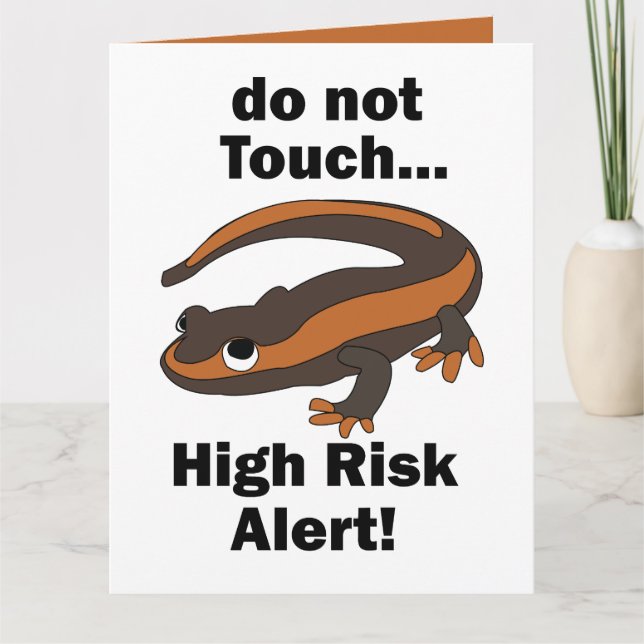 Eld Salamander Rör Inte Hög Risk Varning Roligt Kort (Framsida)
