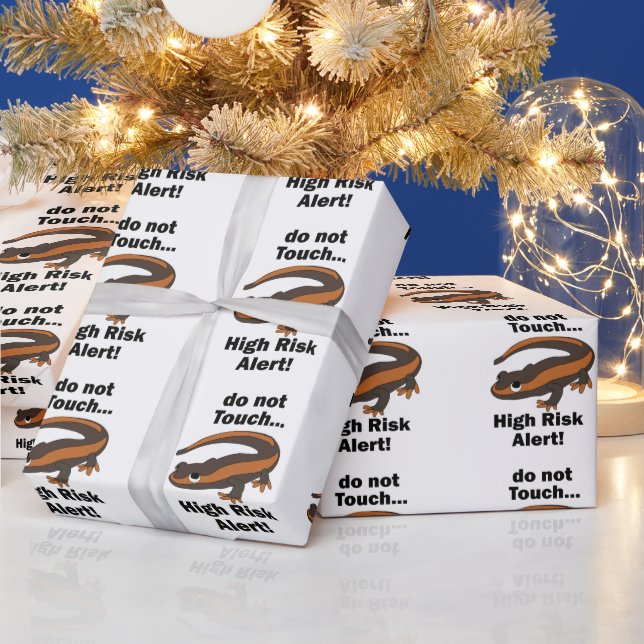 Eld Salamander Rör Inte Hög Risk Varning Roligt Presentpapper (Helgdagar)