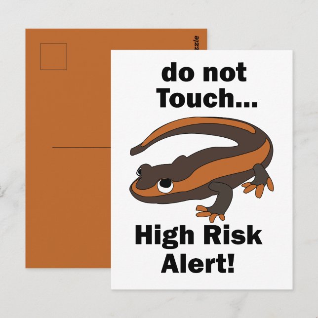 Eld Salamander Rör Inte Hög Risk Varning Roligt Vykort (Fram/baksida)