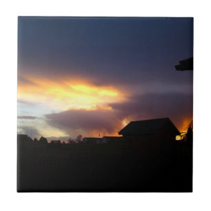 Eld Wave Sunset Tile Kakelplatta