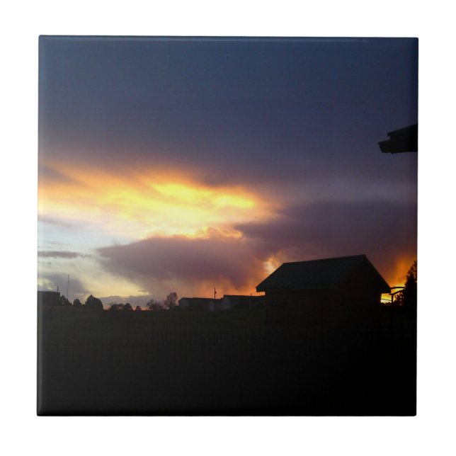Eld Wave Sunset Tile Kakelplatta (Framsidan)