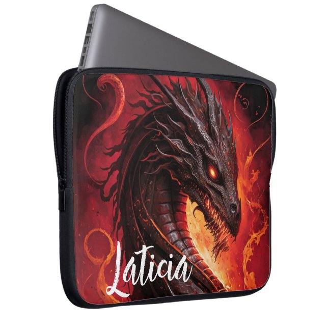 Elda drakmer och brand laptop fodral (Framsidan Höger)