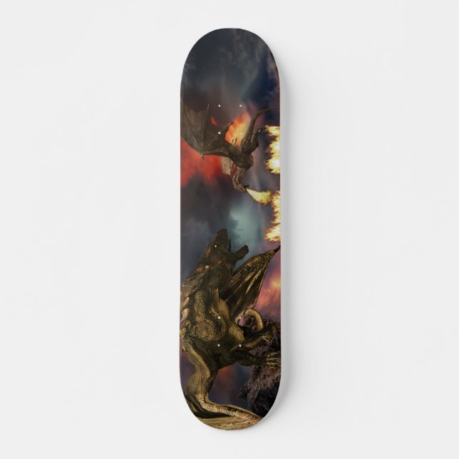 Eldandande Drakvyvern Vulkan Lava Mini Skateboard Bräda 18,5 Cm (Framsida)