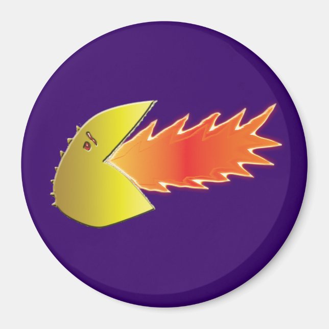 Eldandande huvud Grafisk designmagnet Magnet (Framsidan)