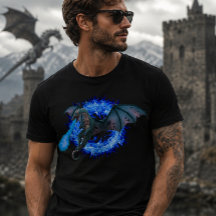 Eldande blå flammedrake