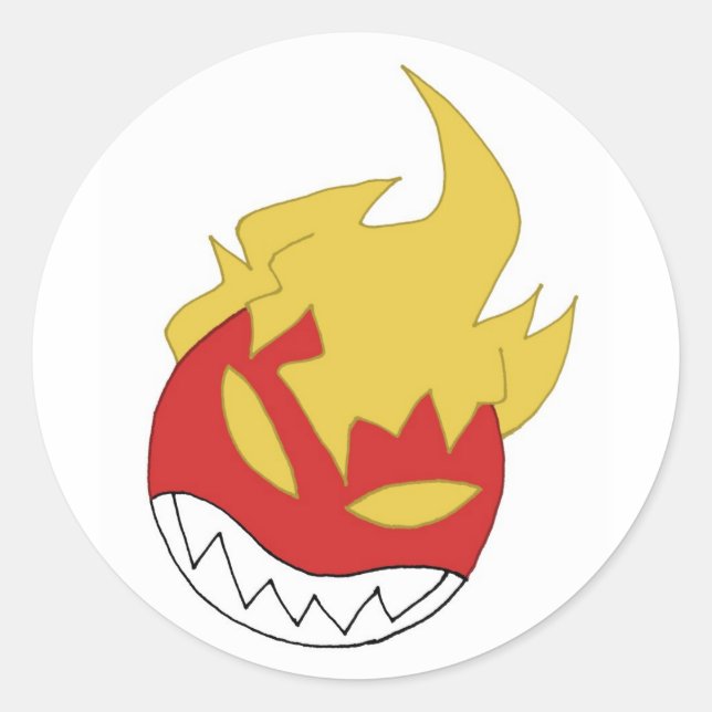 eldboll runt klistermärke (Framsida)