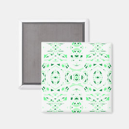 Eldbrand Grön Vit Abstrakt Gouachekonst Magnet