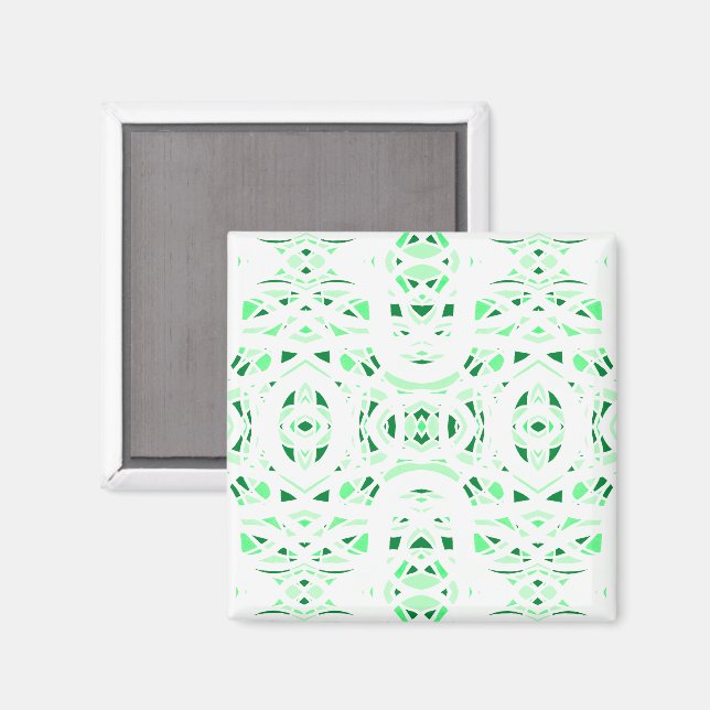 Eldbrand Grön Vit Abstrakt Gouachekonst Magnet (Front/Back)