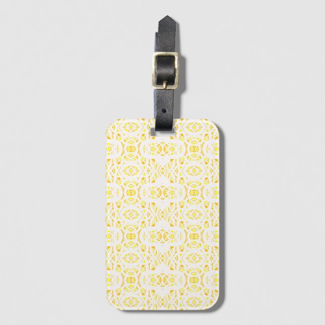 Eldbrand Gul Vit Abstrakt Gouachekonst Bagagebricka (Framsida vertikal)