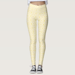 Eldbrand Gul Vit Abstrakt Gouachekonst Leggings