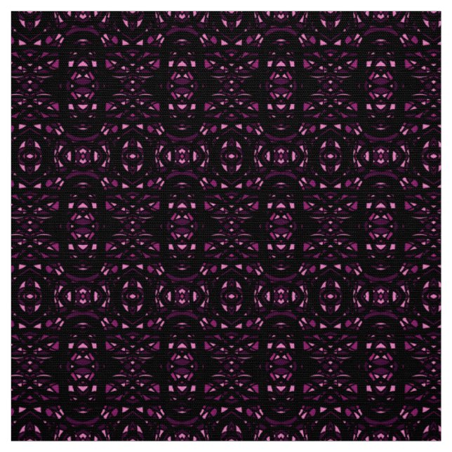 Eldbrand Pink Svart Abstrakt Gouachekonst Tyg (Prov)
