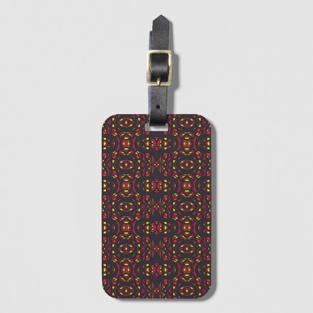 Eldbrand Röd Orange Gul Abstrakt Gouache Konst Bagagebricka (Framsida vertikal)