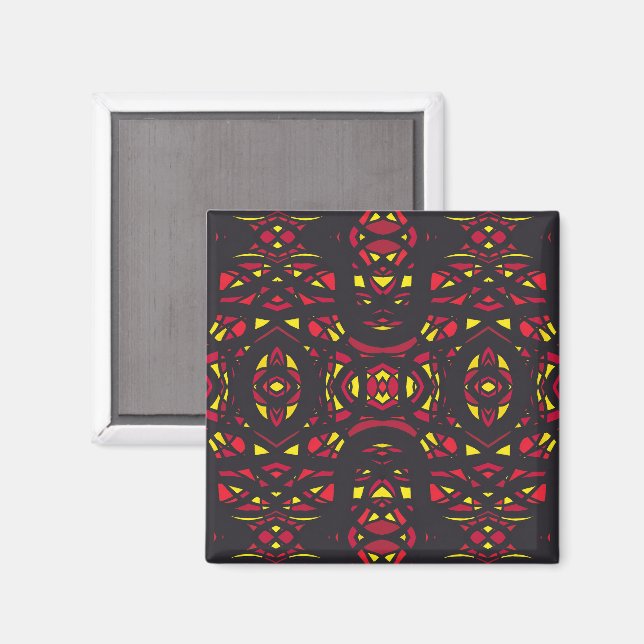 Eldbrand Röd Orange Gul Abstrakt Gouachekonst Magnet (Front/Back)