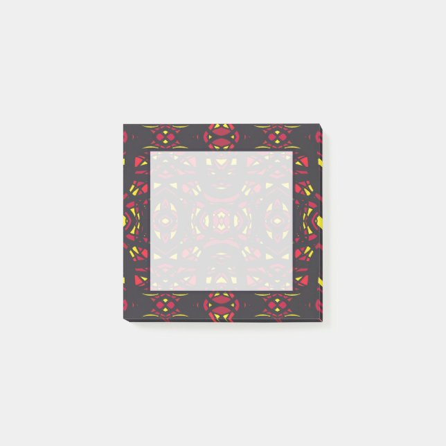 Eldbrand Röd Orange Gul Abstrakt Gouachekonst Post-it Block (Framsida)