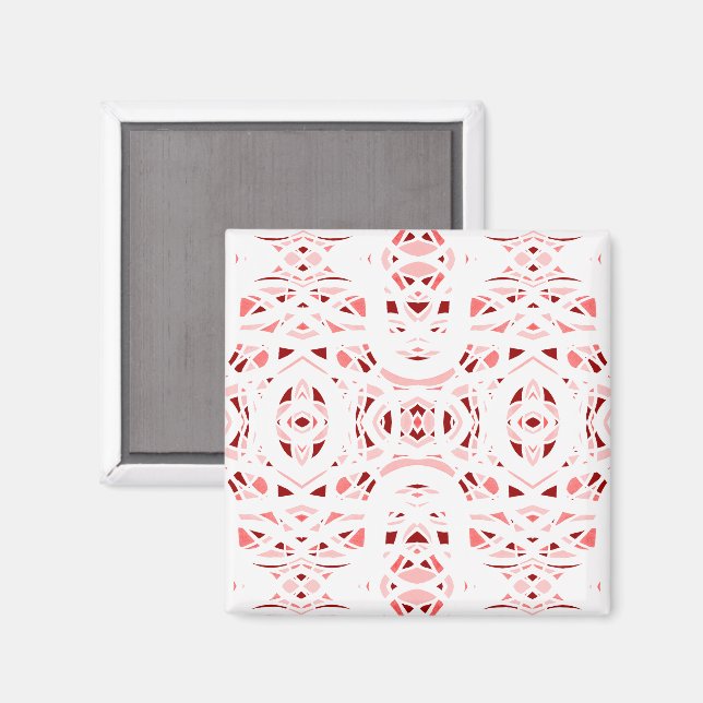 Eldbrand Röd Vit Abstrakt Gouachekonst Magnet (Front/Back)