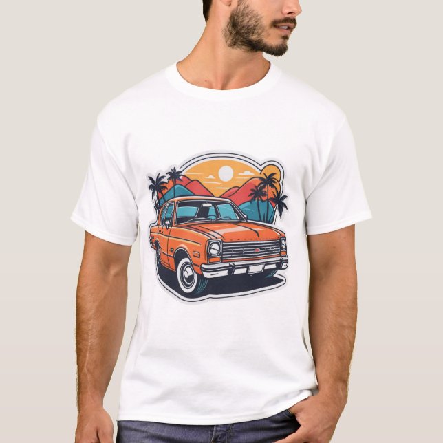Eldbroransje Orange Bil T Shirt (Framsida)