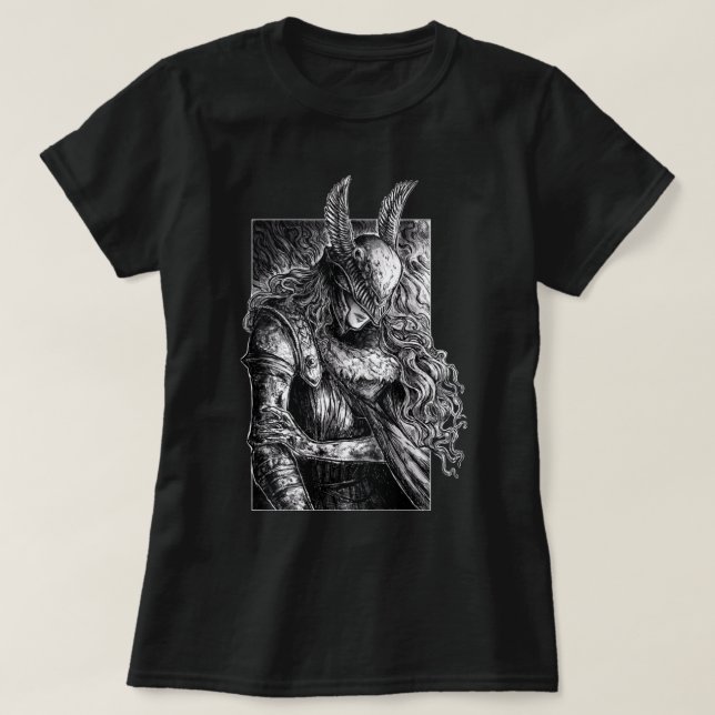 Elden Ring Malenia Blade av Miquella Sketch Essent T Shirt (Design framsida)