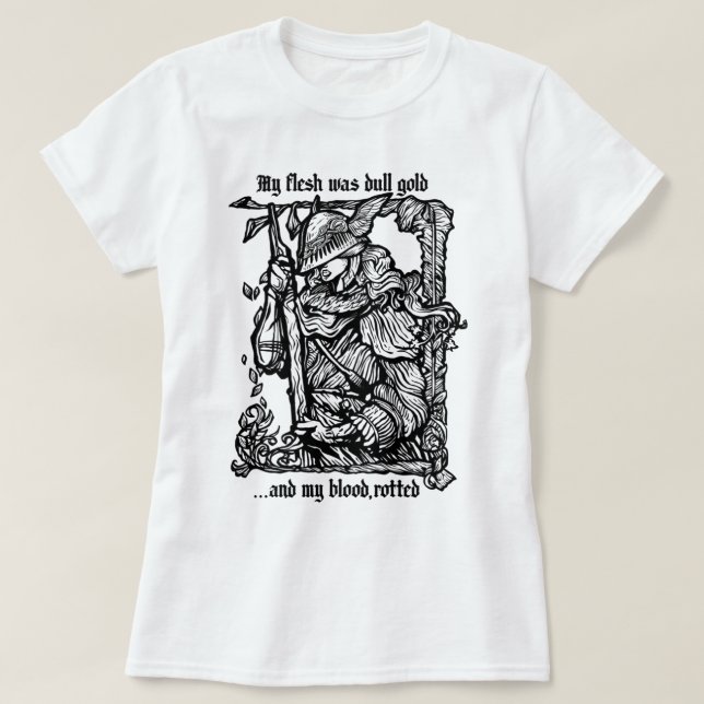 Elden Ring Malenia Flesh Dull Gold Blood Rotted   T Shirt (Design framsida)