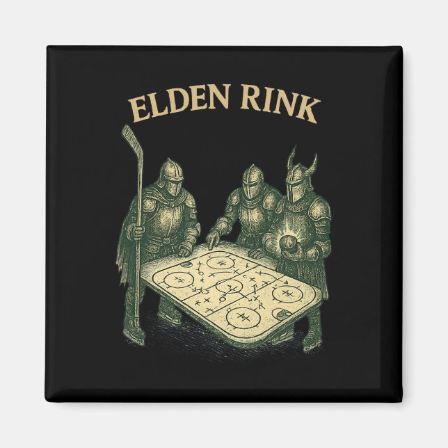 Elden Rink Rolig Hockey Riddare Parodi Fantasy Rpg Magnet (Framsidan)