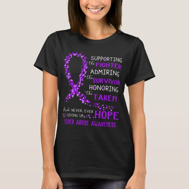Elder Abuse Warrior som stöder kampen T Shirt (Framsida)