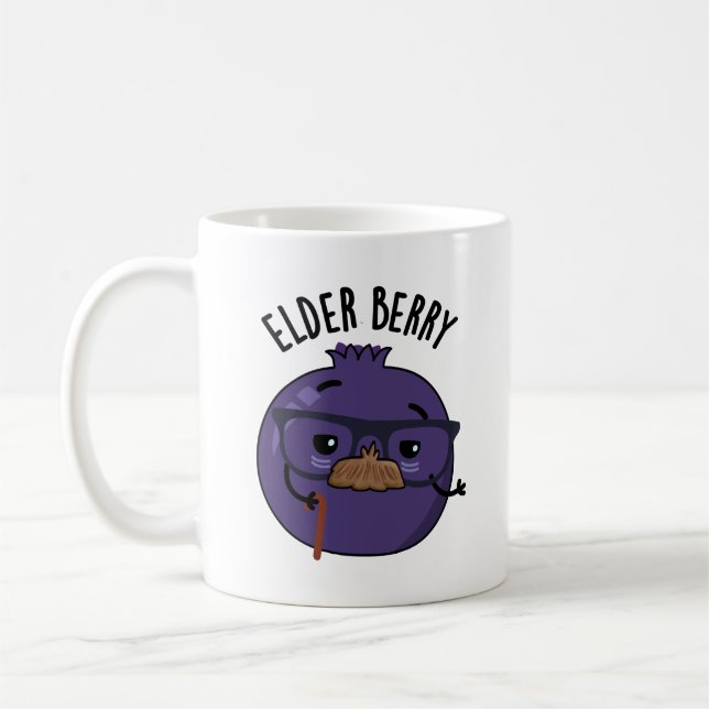Elder-berry Funny Berry Pun Kaffemugg (Vänster)